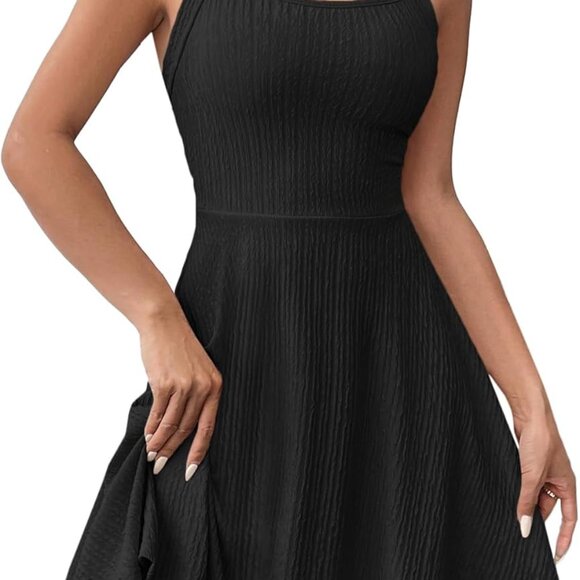 Women's Summer Halter Neck Mini Dress Elegant Bodycon Backless Party Wear - Picture 1 of 5